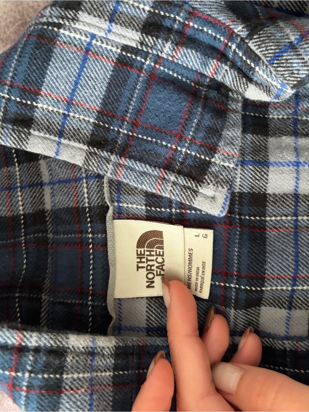 The North Face Men’s Blue Plaid Flannel Shirt